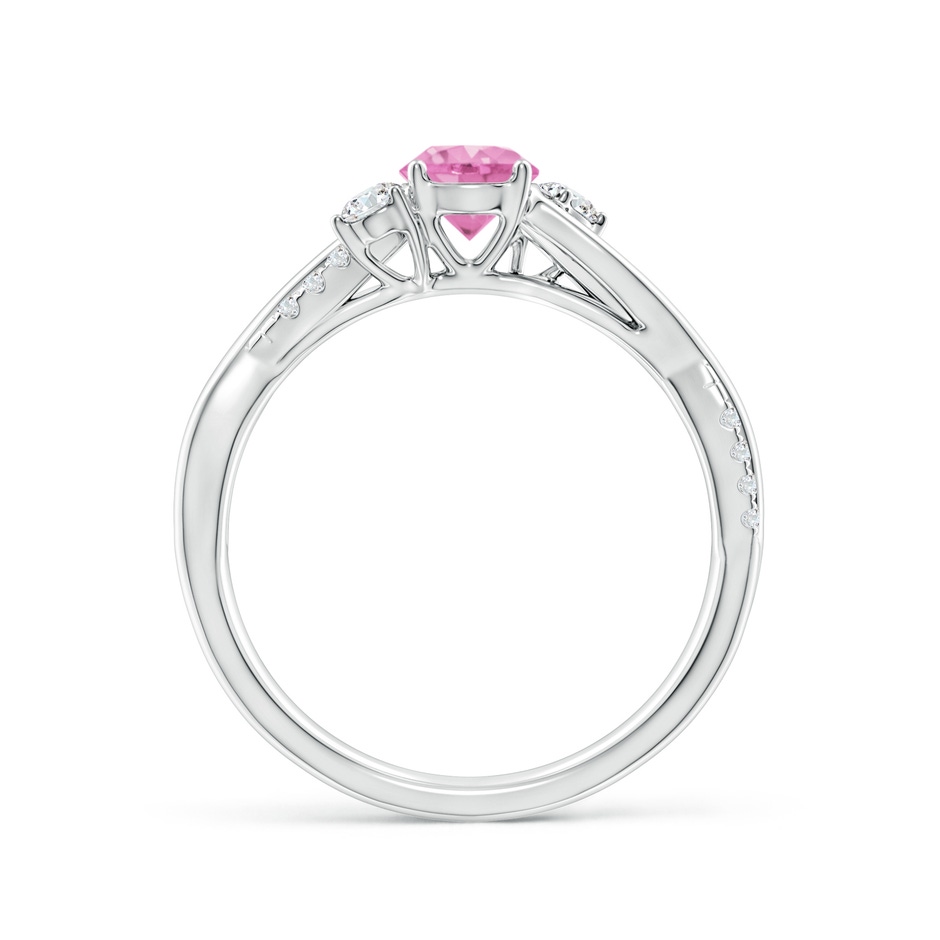 5mm A Nature Inspired Pink Sapphire & Diamond Twisted Vine Ring in P950 Platinum side-1