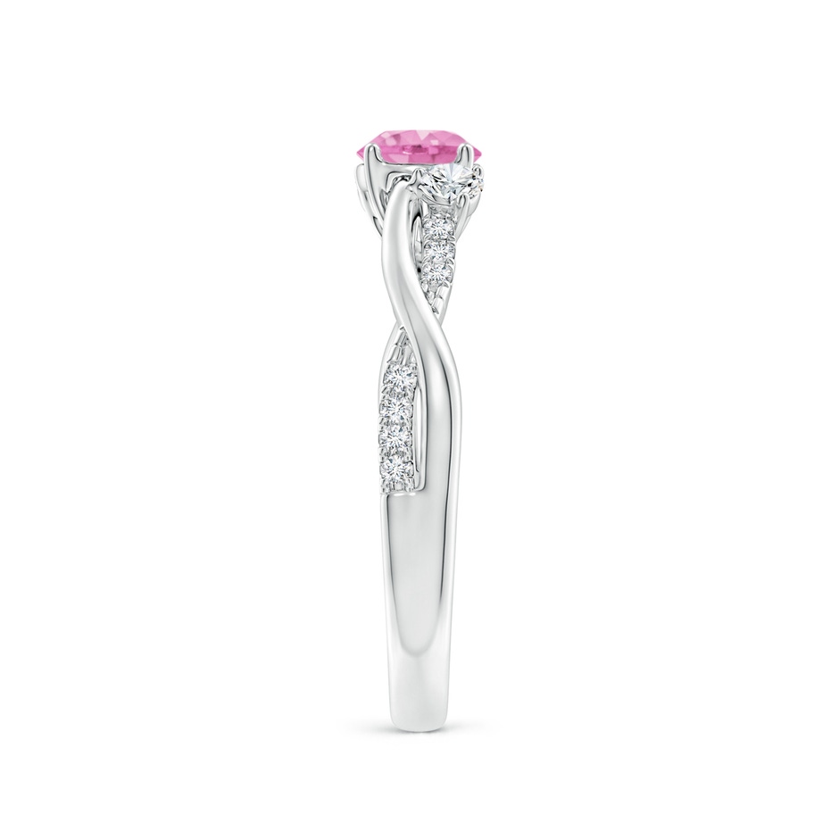 5mm A Nature Inspired Pink Sapphire & Diamond Twisted Vine Ring in P950 Platinum side-2