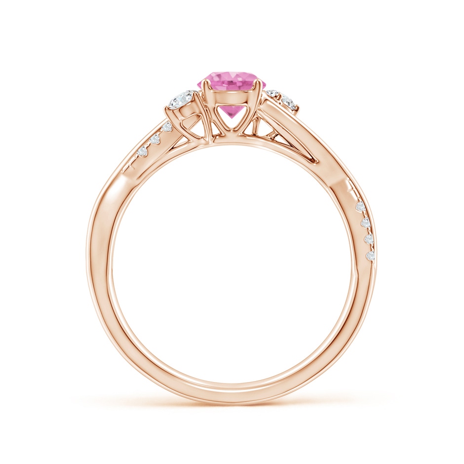 5mm A Nature Inspired Pink Sapphire & Diamond Twisted Vine Ring in Rose Gold Side-1