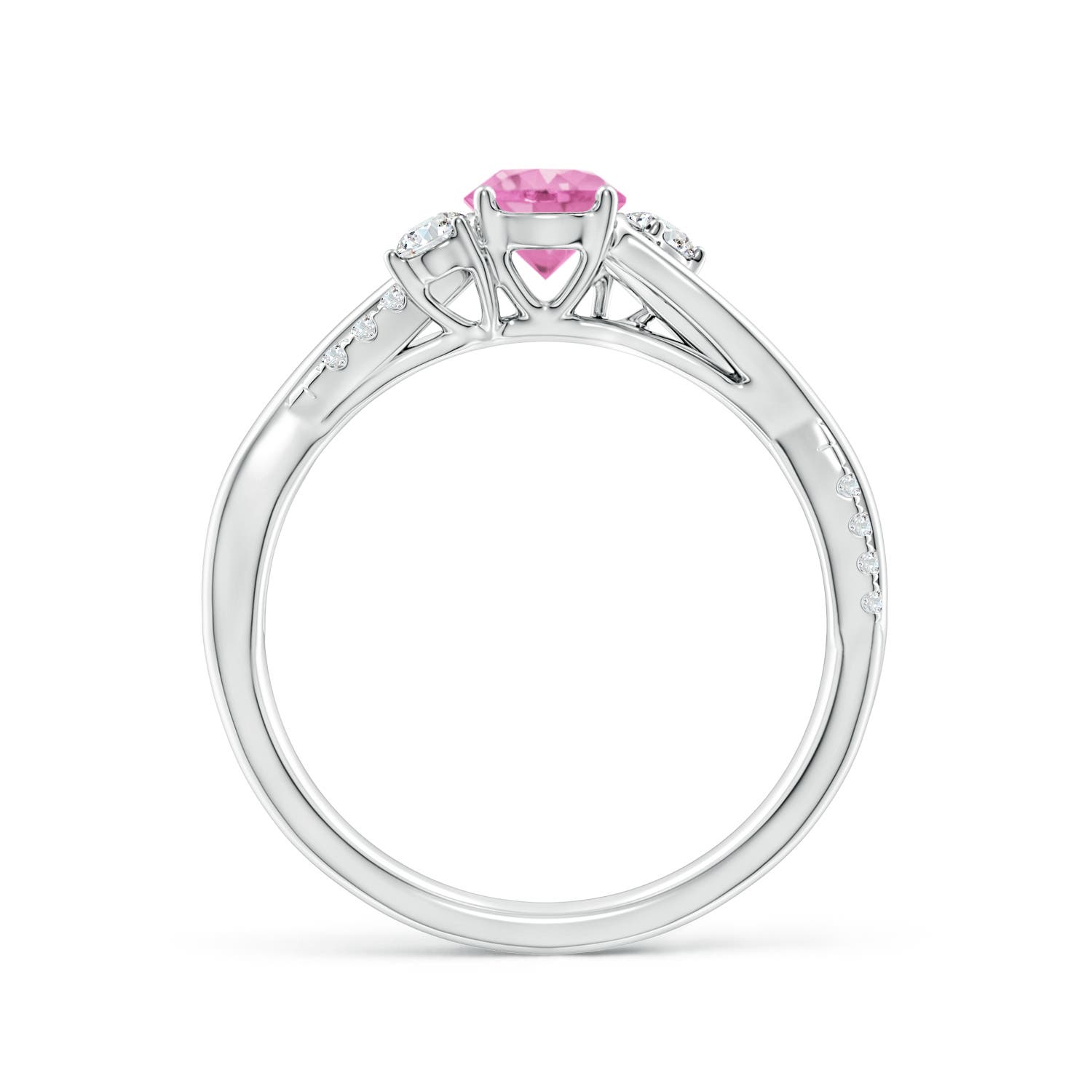 A - Pink Sapphire / 0.81 CT / 14 KT White Gold