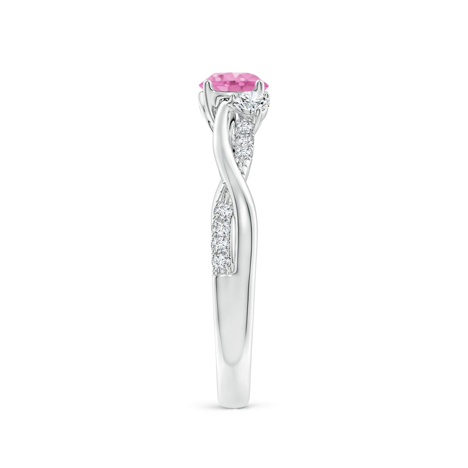 A - Pink Sapphire / 0.81 CT / 14 KT White Gold