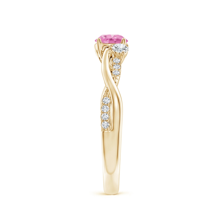 5mm A Nature Inspired Pink Sapphire & Diamond Twisted Vine Ring in Yellow Gold side-2