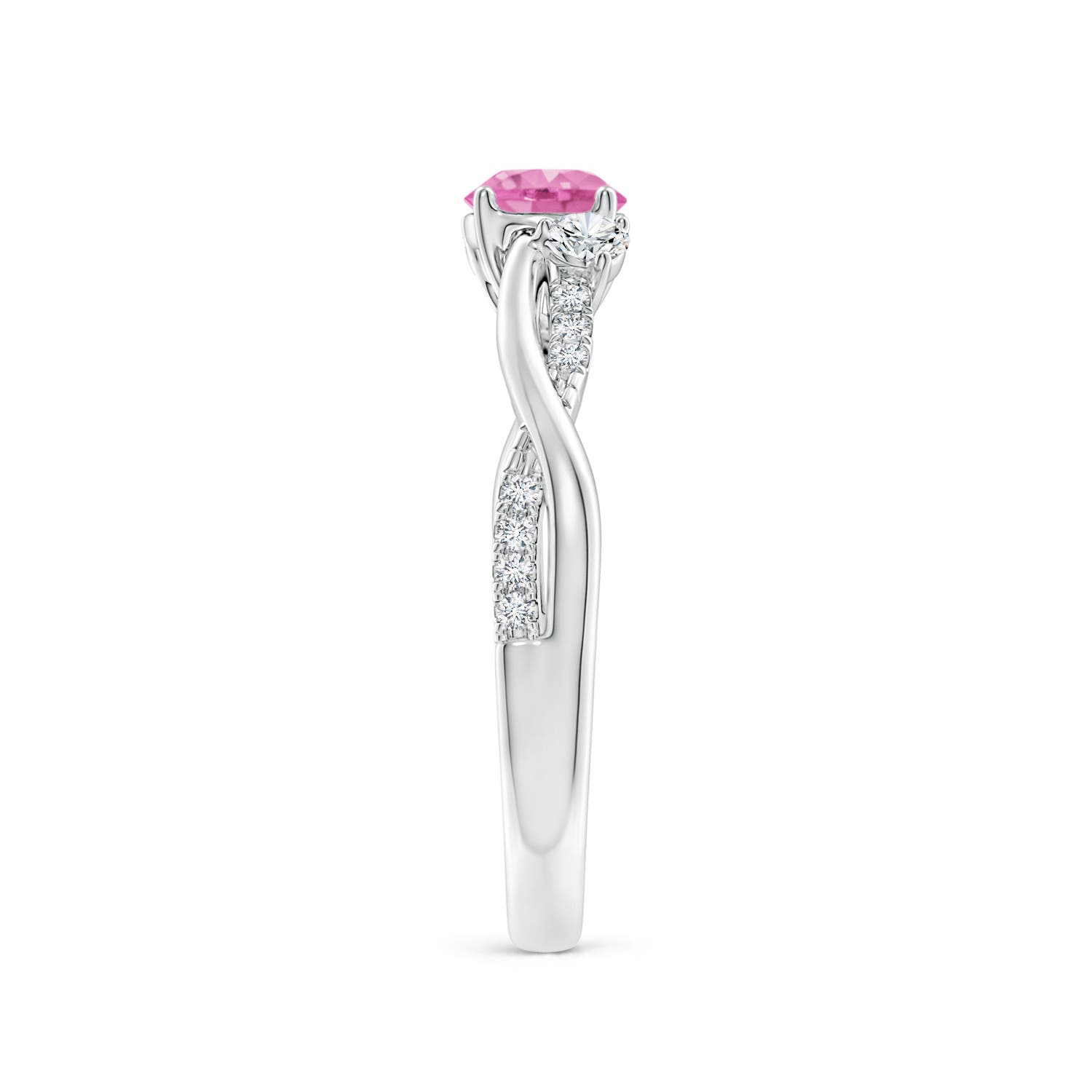 AA - Pink Sapphire / 0.81 CT / 14 KT White Gold