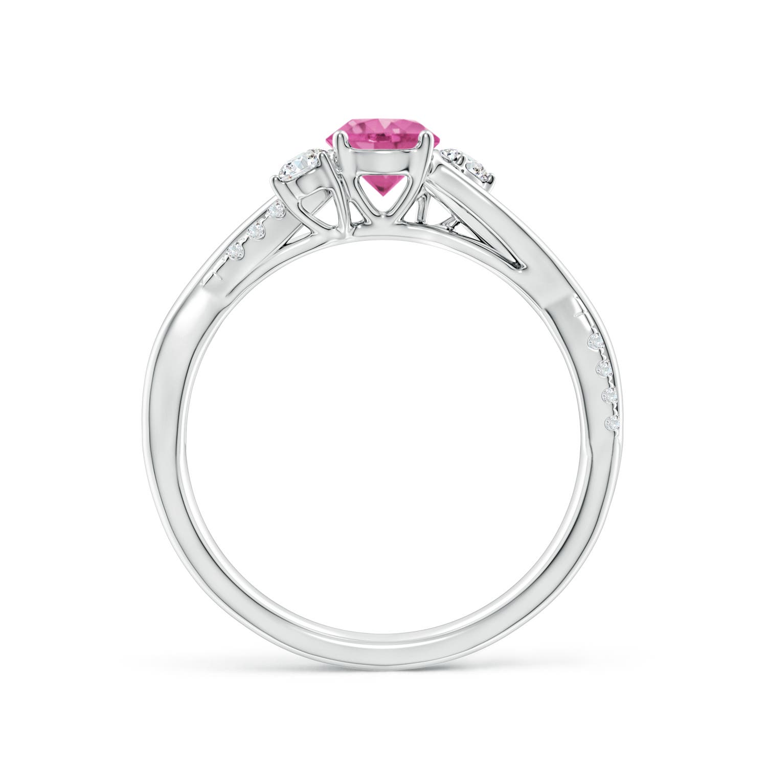 AAA - Pink Sapphire / 0.81 CT / 14 KT White Gold