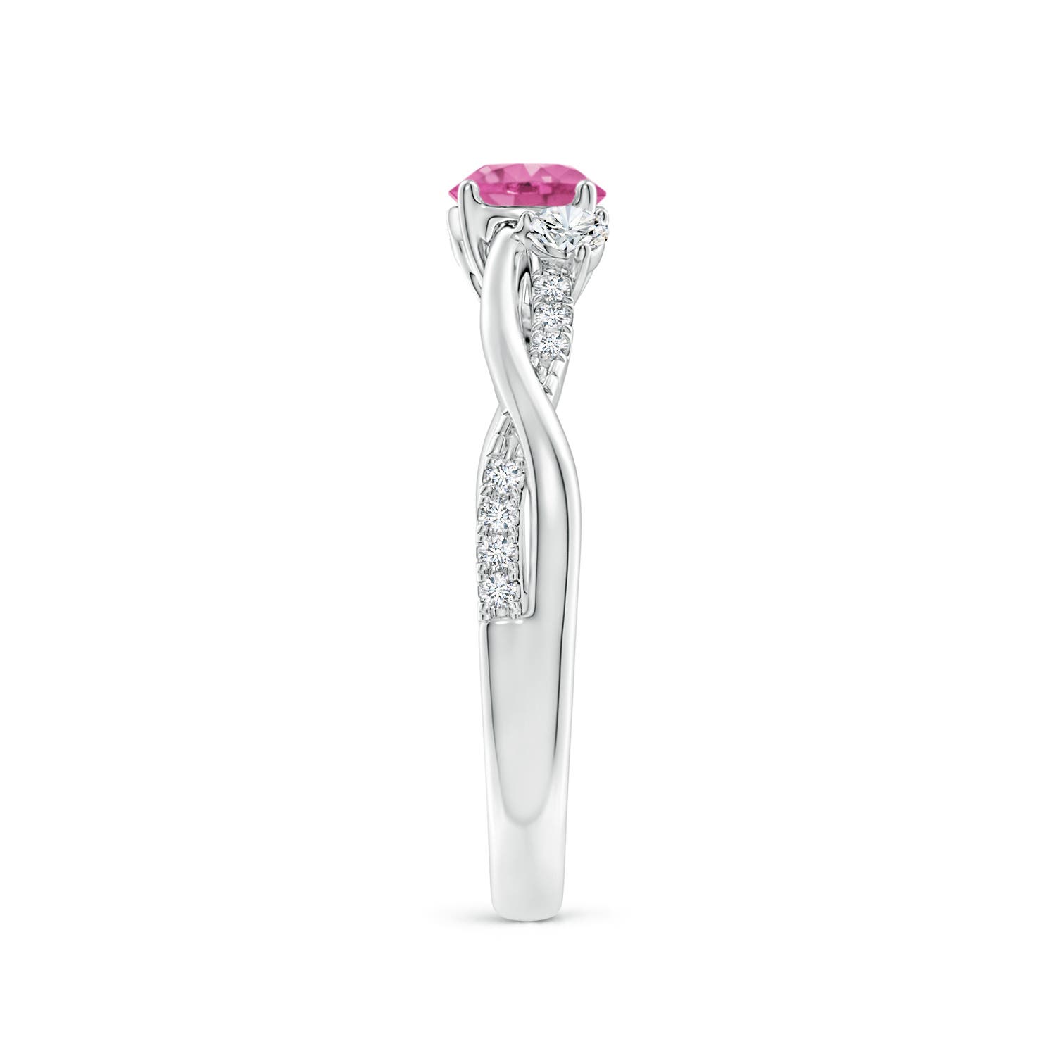 AAA - Pink Sapphire / 0.81 CT / 14 KT White Gold