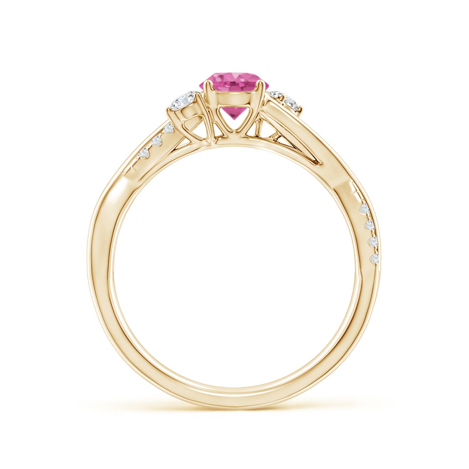 AAA - Pink Sapphire / 0.81 CT / 14 KT Yellow Gold