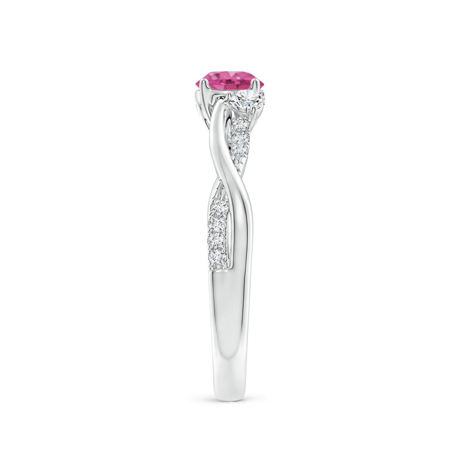 AAAA - Pink Sapphire / 0.81 CT / 14 KT White Gold