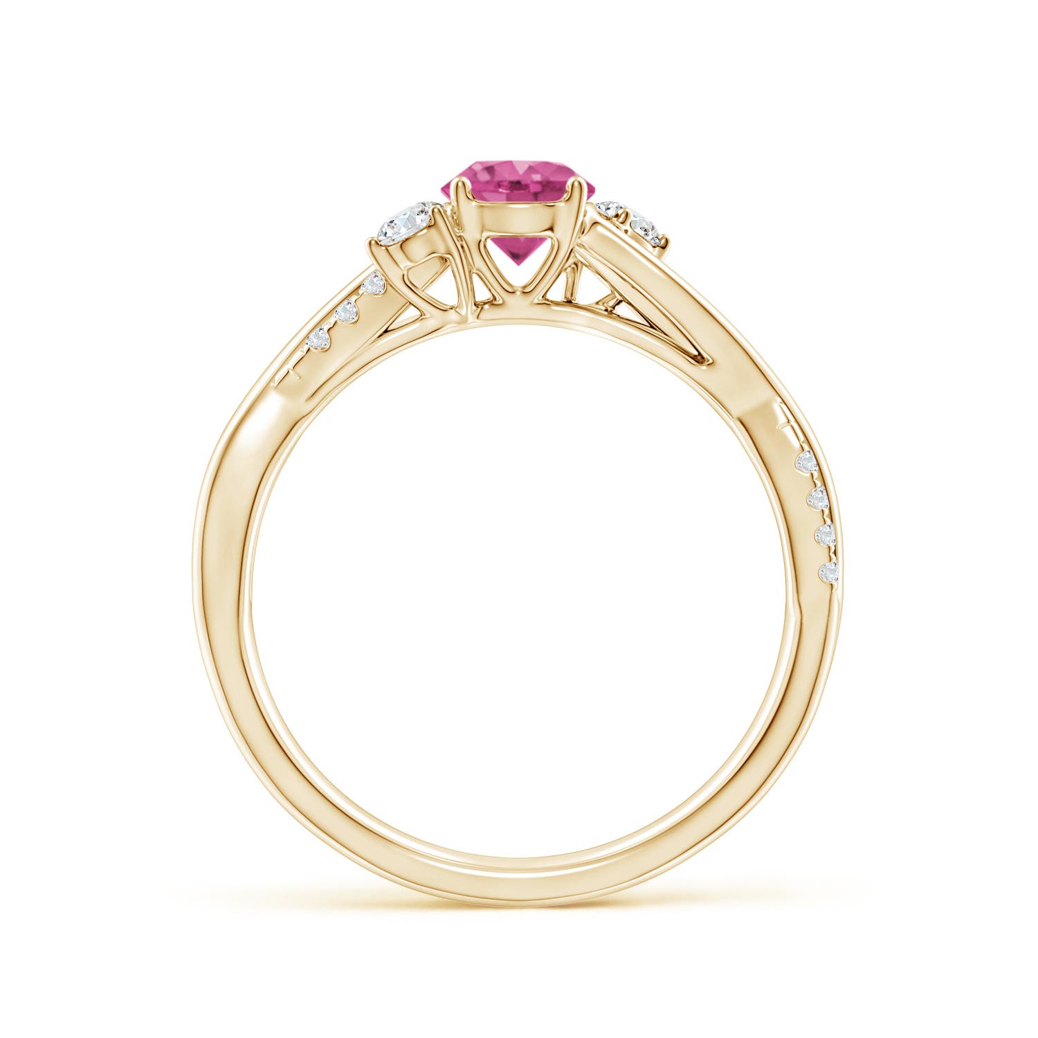 AAAA - Pink Sapphire / 0.81 CT / 14 KT Yellow Gold