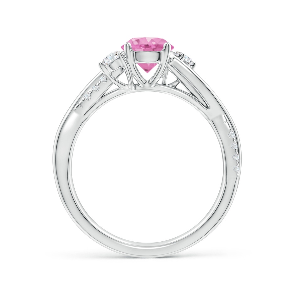 6mm A Nature Inspired Pink Sapphire & Diamond Twisted Vine Ring in P950 Platinum side-1