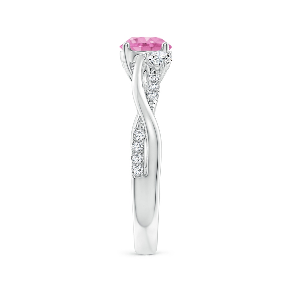 6mm A Nature Inspired Pink Sapphire & Diamond Twisted Vine Ring in P950 Platinum side-2