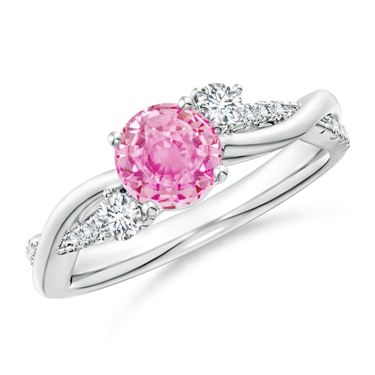 A - Pink Sapphire / 1.24 CT / 14 KT White Gold