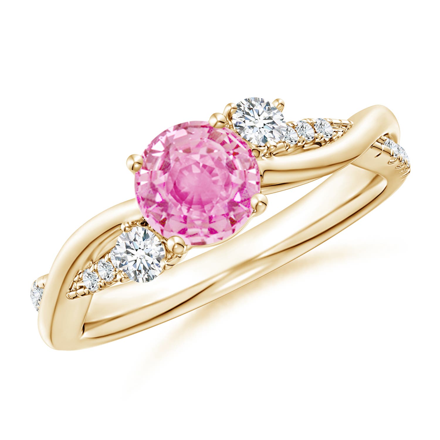 A - Pink Sapphire / 1.24 CT / 14 KT Yellow Gold