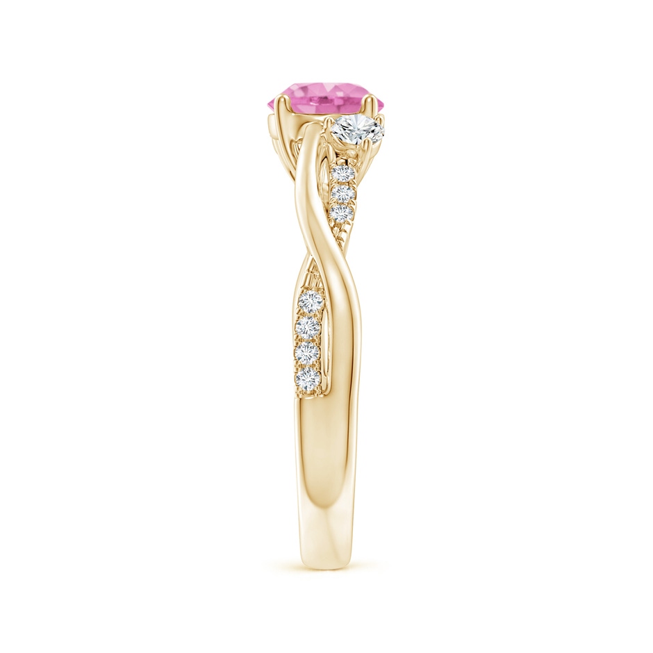 6mm A Nature Inspired Pink Sapphire & Diamond Twisted Vine Ring in Yellow Gold side-2