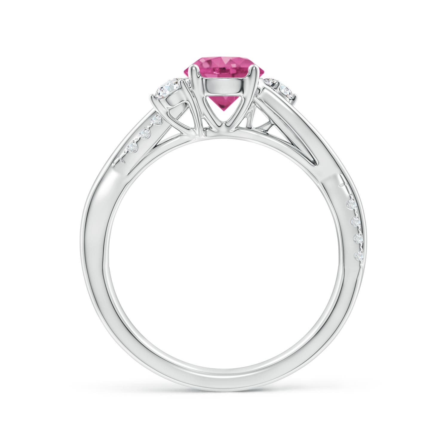 AAAA - Pink Sapphire / 1.24 CT / 14 KT White Gold