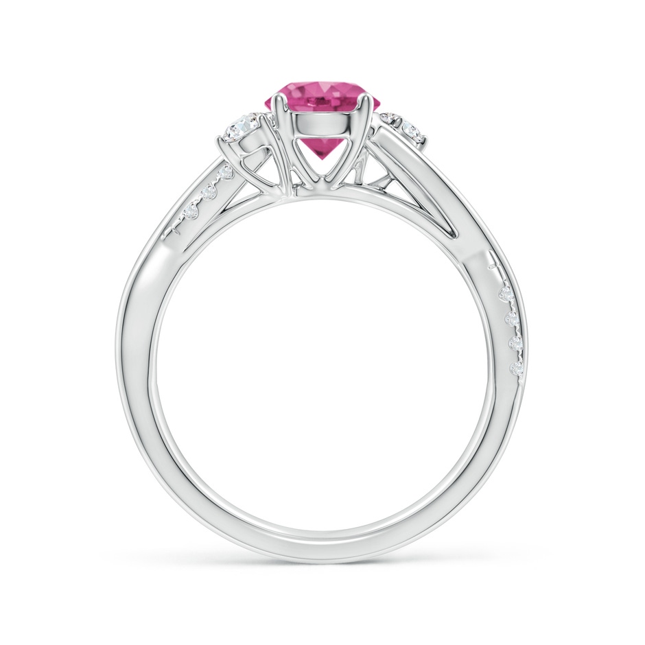 6mm AAAA Nature Inspired Pink Sapphire & Diamond Twisted Vine Ring in White Gold side-1