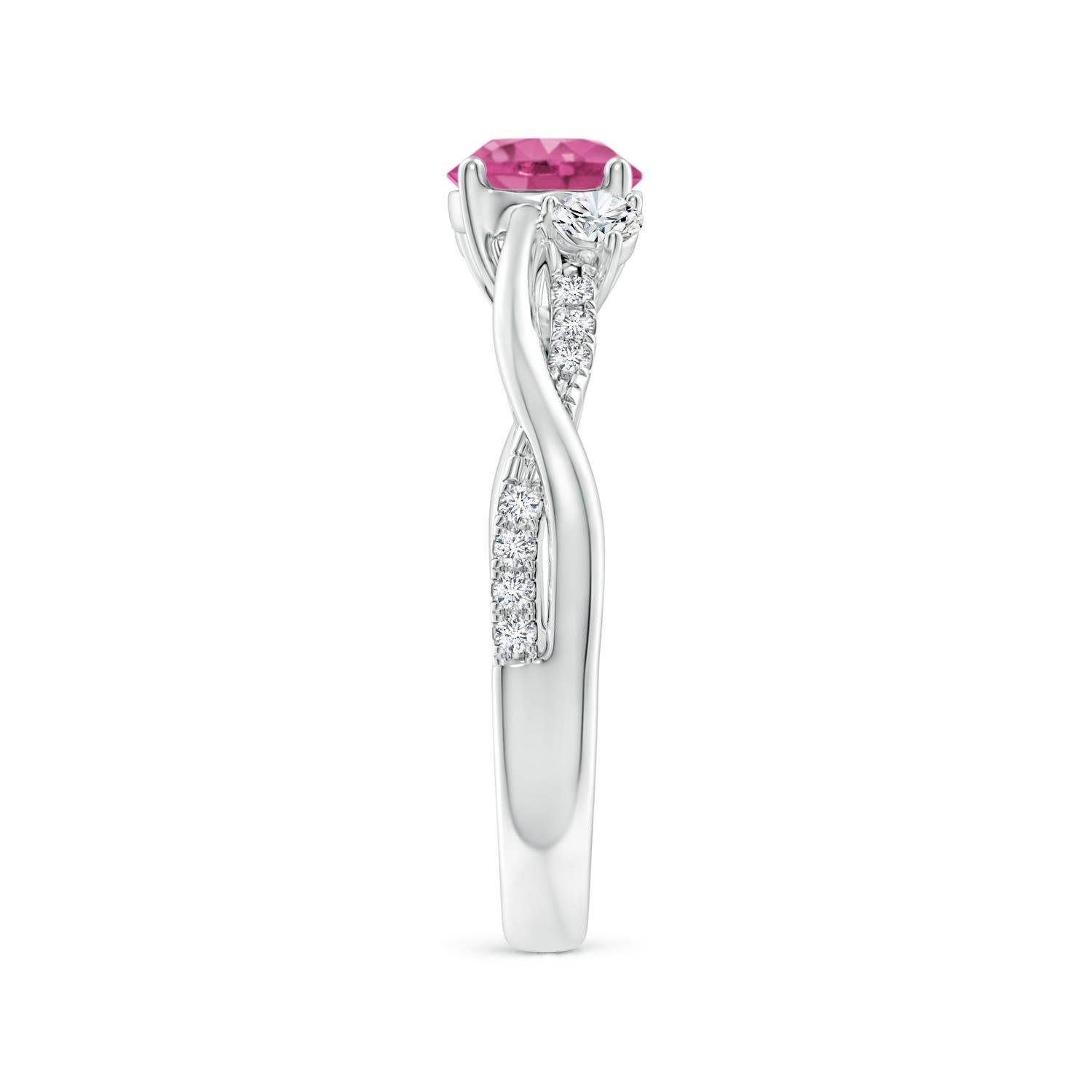 AAAA - Pink Sapphire / 1.24 CT / 14 KT White Gold