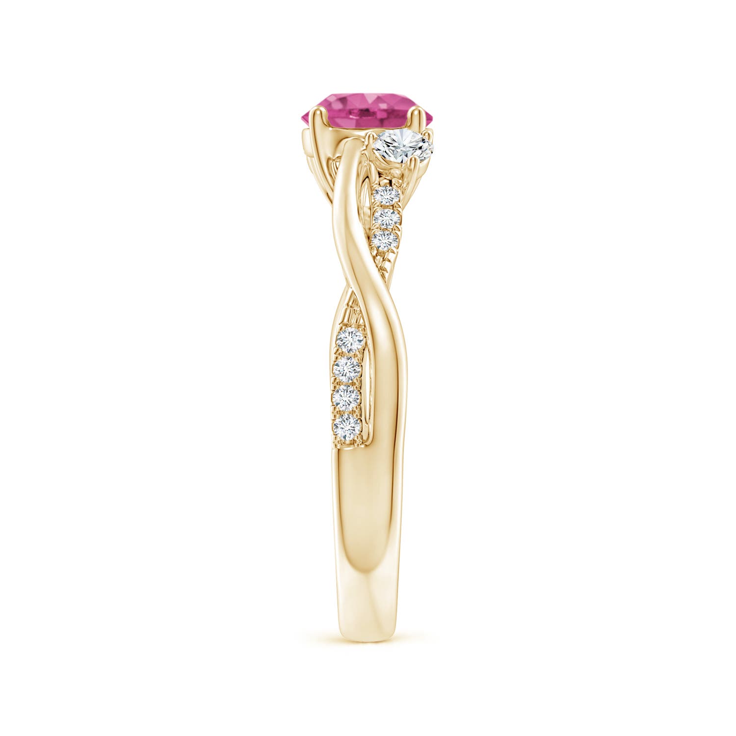 AAAA - Pink Sapphire / 1.24 CT / 14 KT Yellow Gold