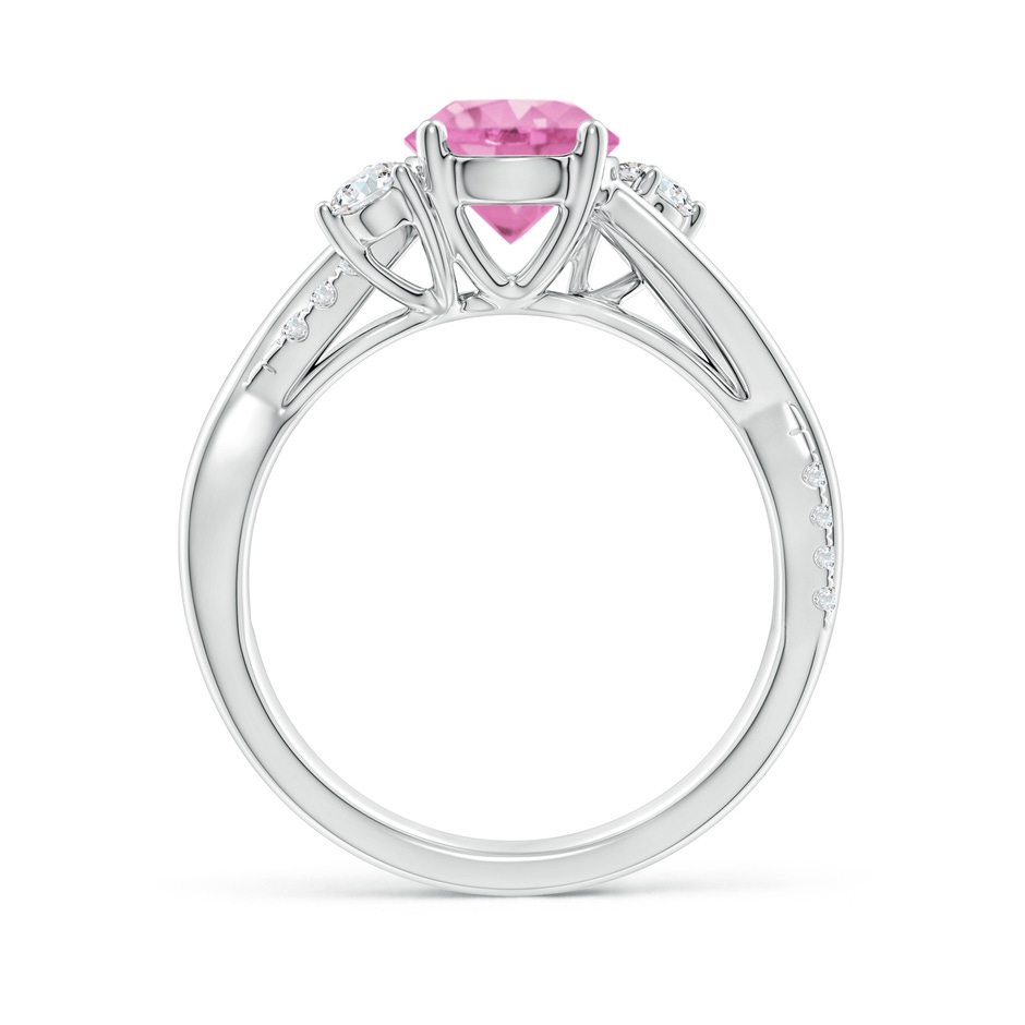 7mm A Nature Inspired Pink Sapphire & Diamond Twisted Vine Ring in P950 Platinum side-1