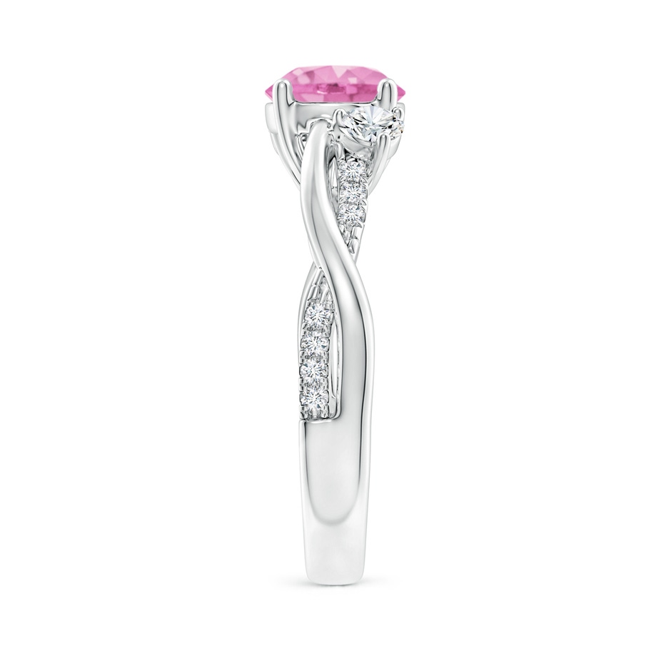 7mm A Nature Inspired Pink Sapphire & Diamond Twisted Vine Ring in P950 Platinum side-2