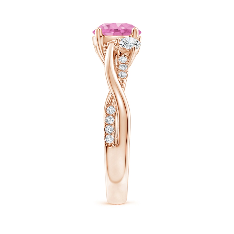 7mm A Nature Inspired Pink Sapphire & Diamond Twisted Vine Ring in Rose Gold side-2