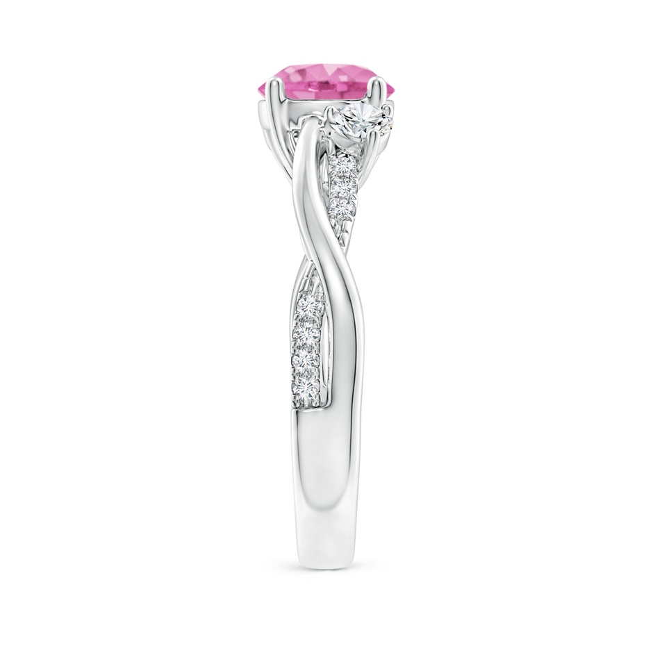 7mm AA Nature Inspired Pink Sapphire & Diamond Twisted Vine Ring in White Gold side-2