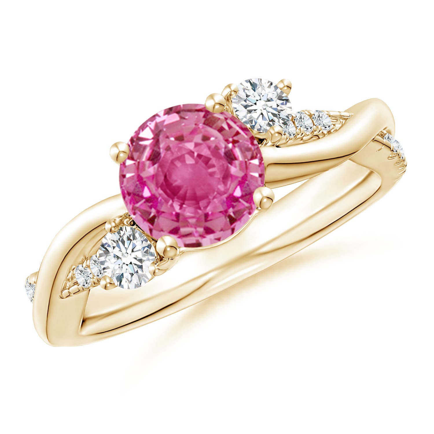 AAA - Pink Sapphire / 1.92 CT / 14 KT Yellow Gold