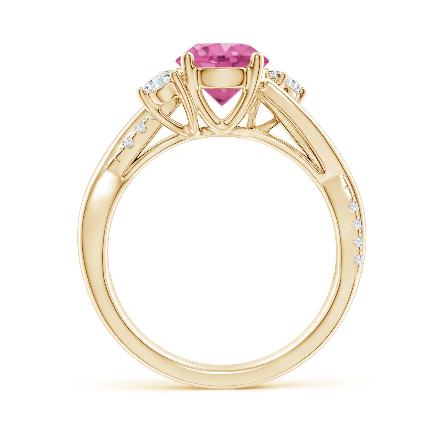 AAA - Pink Sapphire / 1.92 CT / 14 KT Yellow Gold