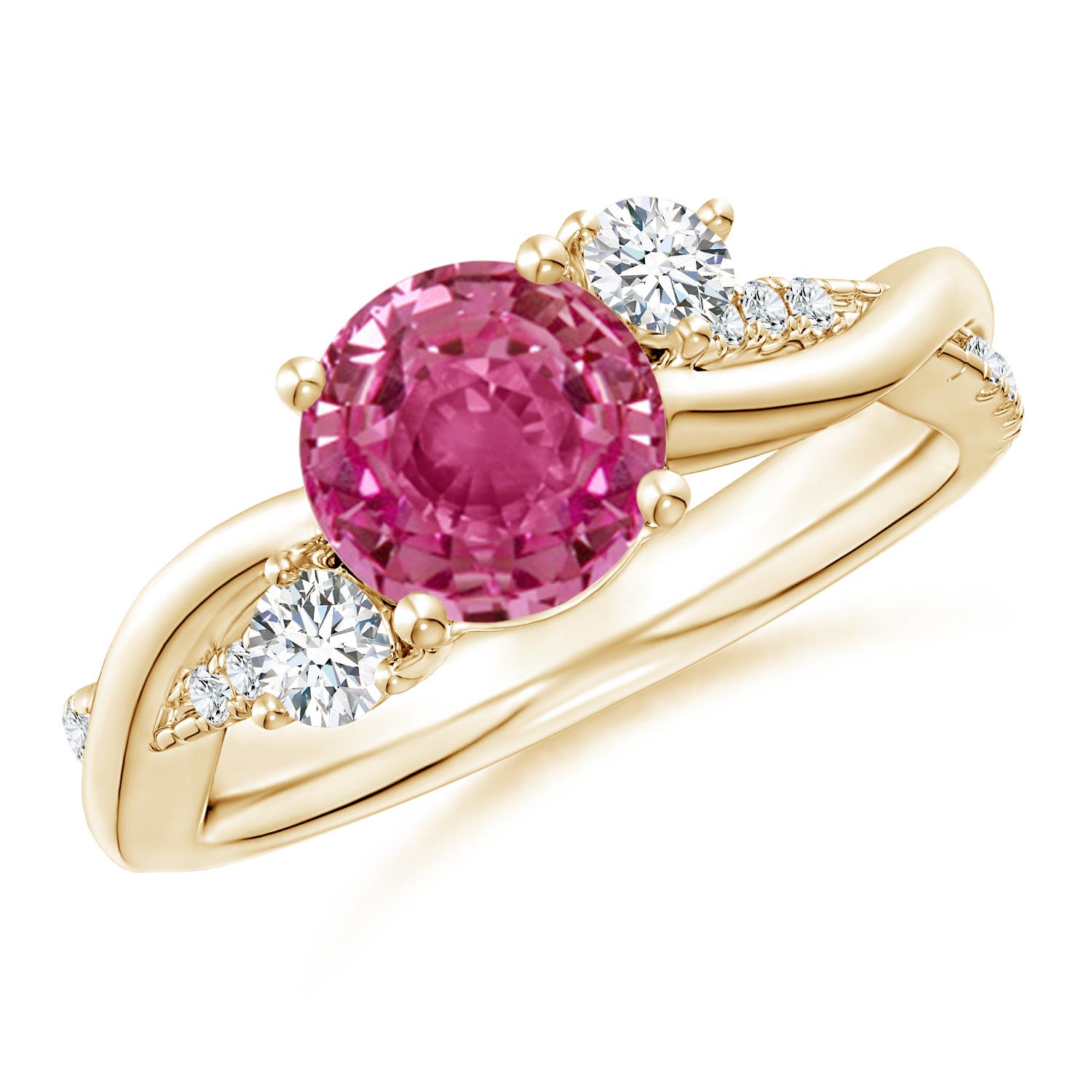 AAAA - Pink Sapphire / 1.92 CT / 14 KT Yellow Gold