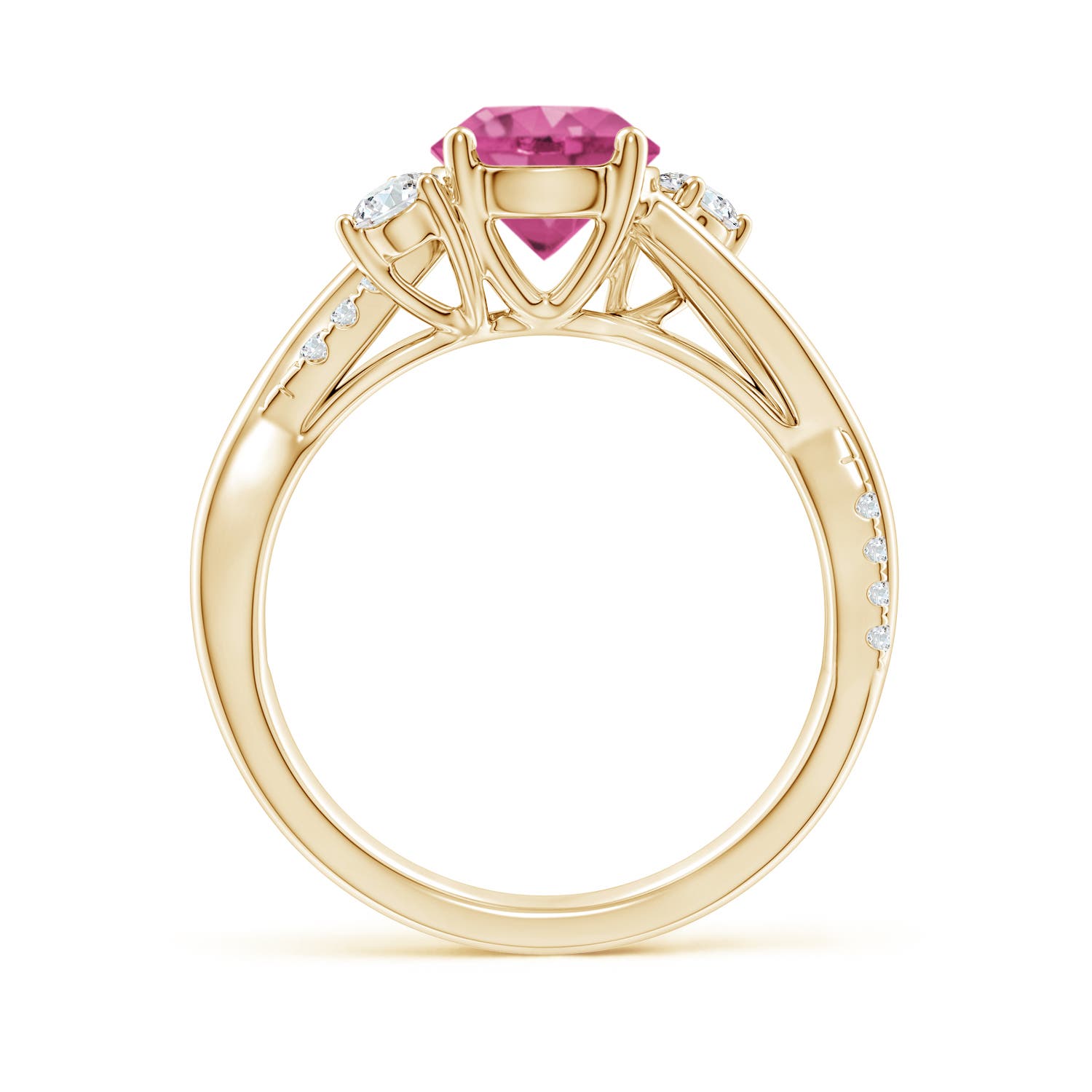 AAAA - Pink Sapphire / 1.92 CT / 14 KT Yellow Gold