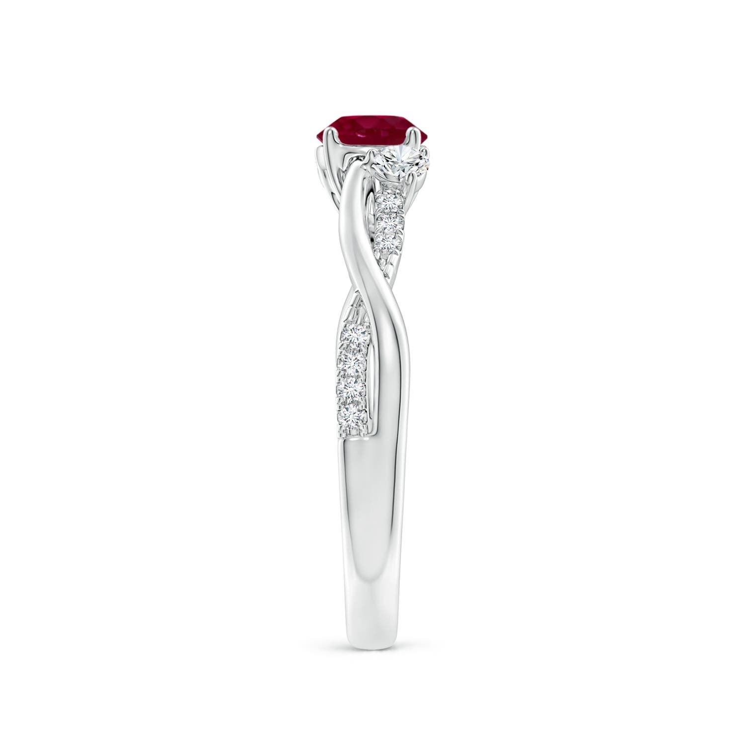 A - Ruby / 0.81 CT / 14 KT White Gold