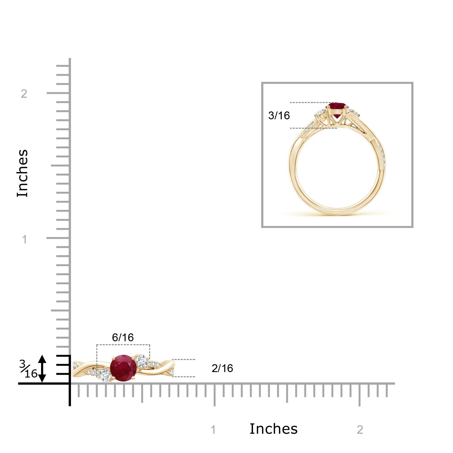 A - Ruby / 0.81 CT / 14 KT Yellow Gold