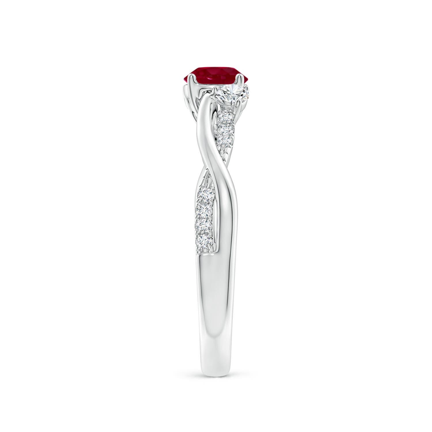 AA - Ruby / 0.81 CT / 14 KT White Gold