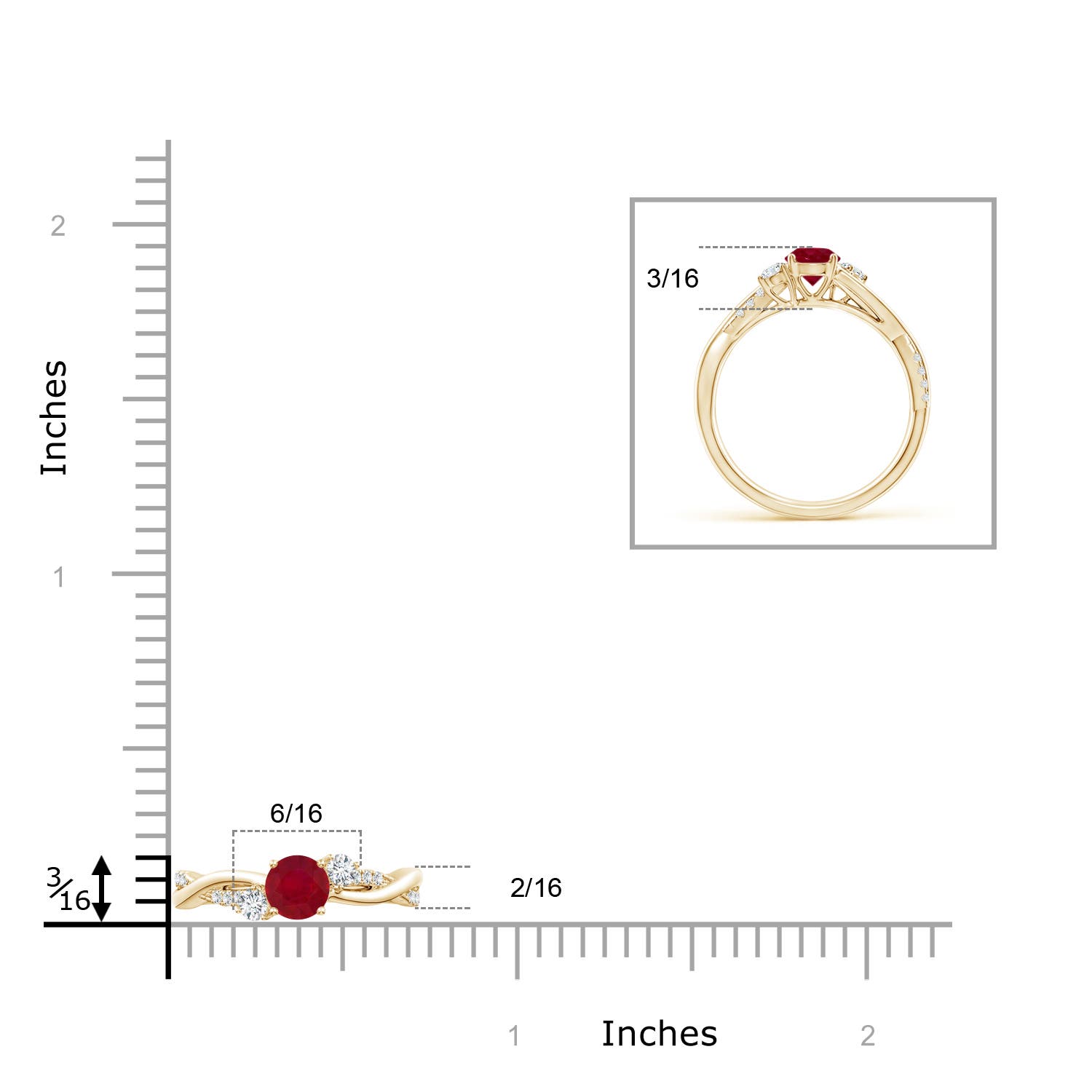 AA - Ruby / 0.81 CT / 14 KT Yellow Gold