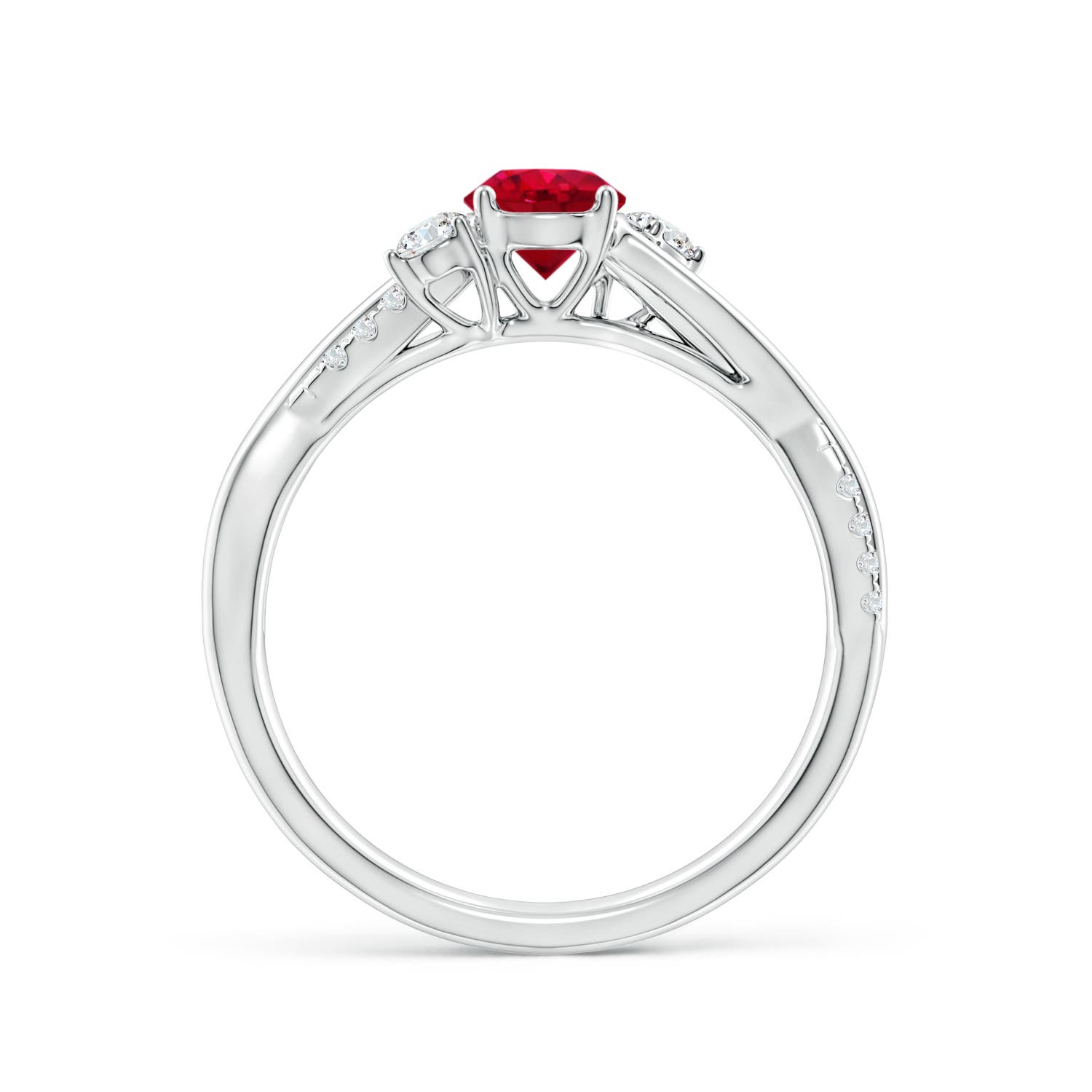 AAA - Ruby / 0.81 CT / 14 KT White Gold