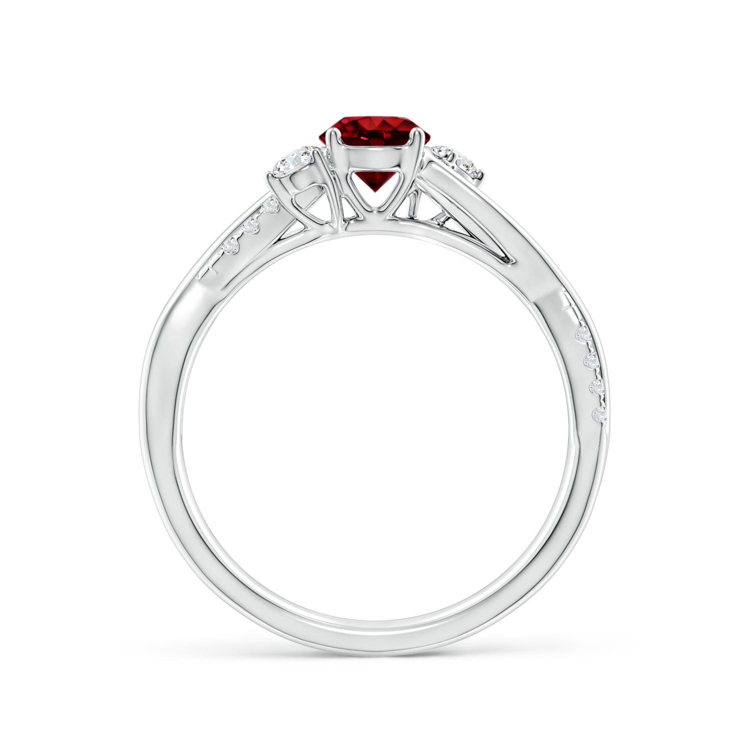 AAAA - Ruby / 0.81 CT / 14 KT White Gold