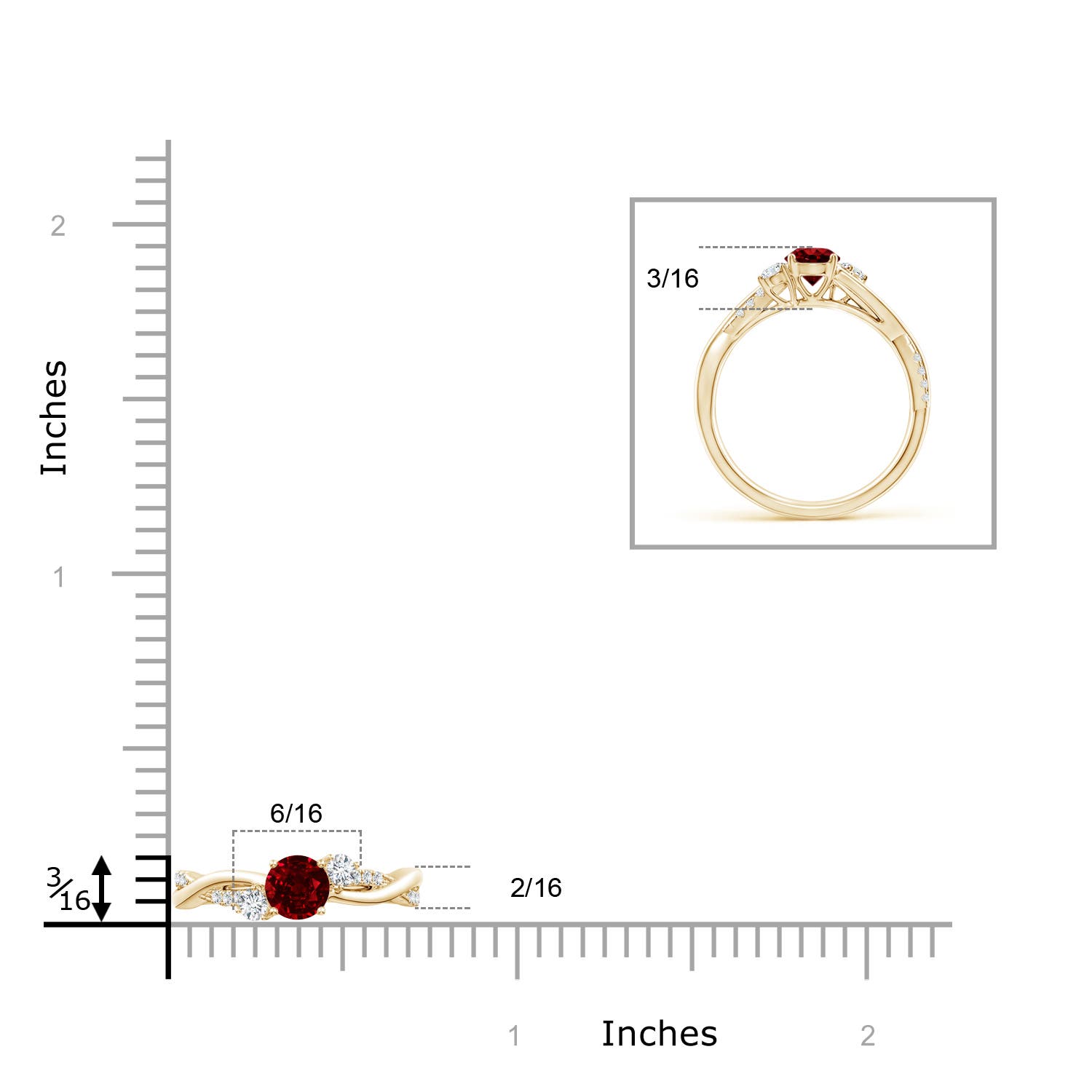 AAAA - Ruby / 0.81 CT / 14 KT Yellow Gold