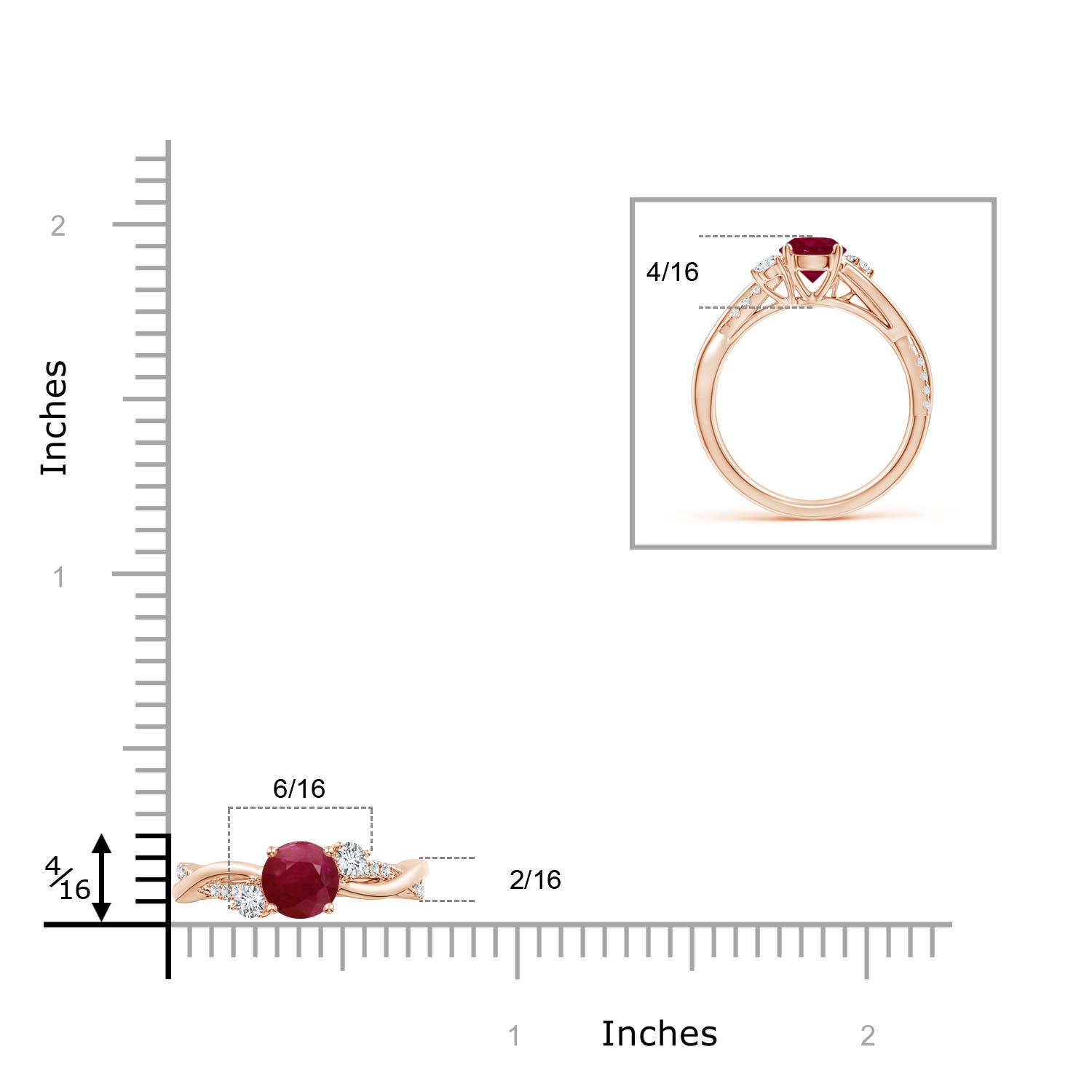 A - Ruby / 1.24 CT / 14 KT Rose Gold