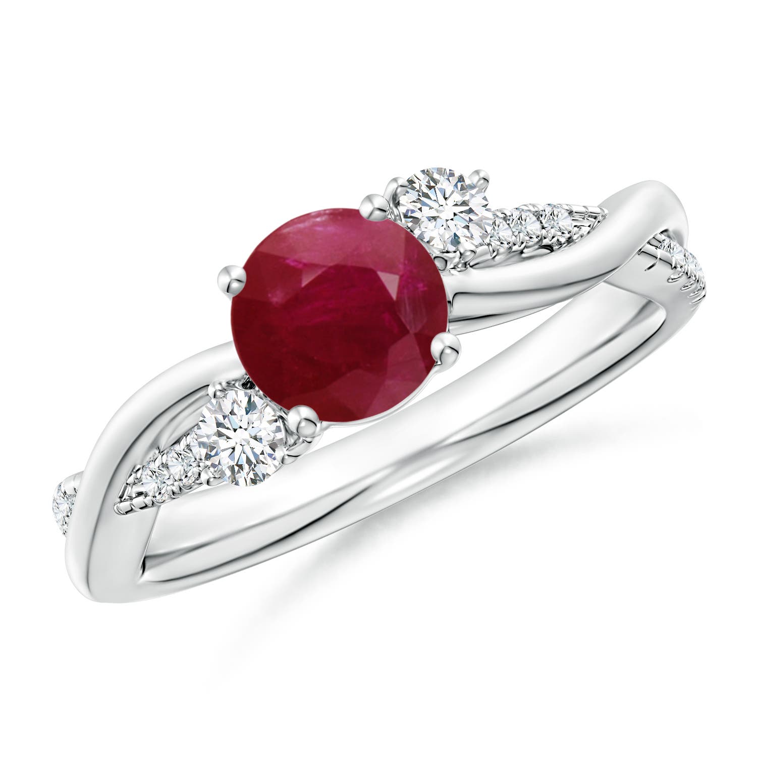 A - Ruby / 1.24 CT / 14 KT White Gold