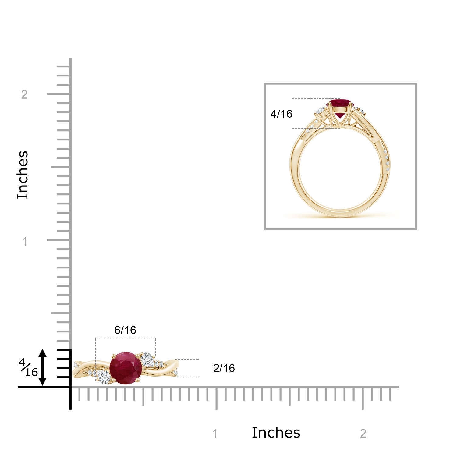 A - Ruby / 1.24 CT / 14 KT Yellow Gold