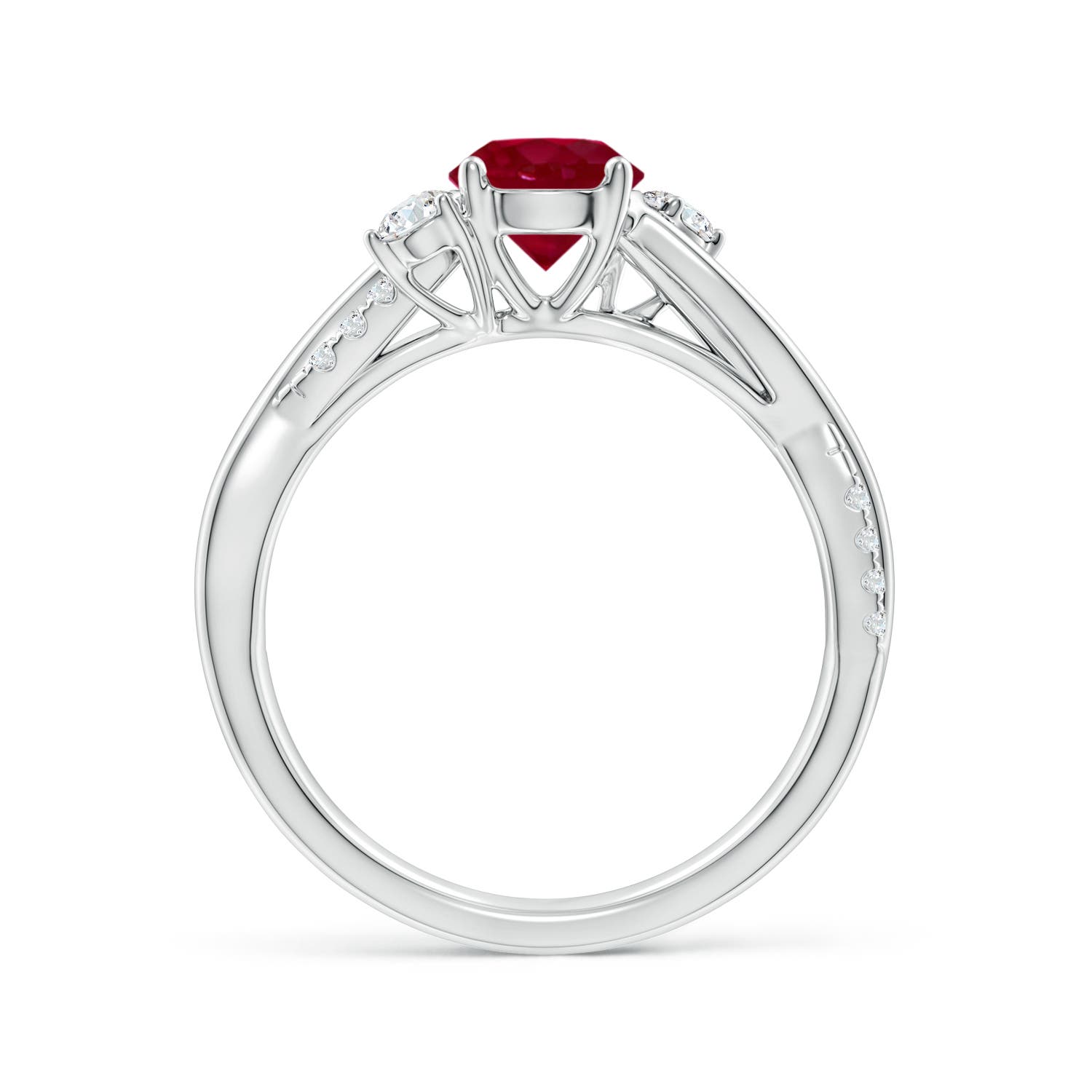 AA - Ruby / 1.24 CT / 14 KT White Gold