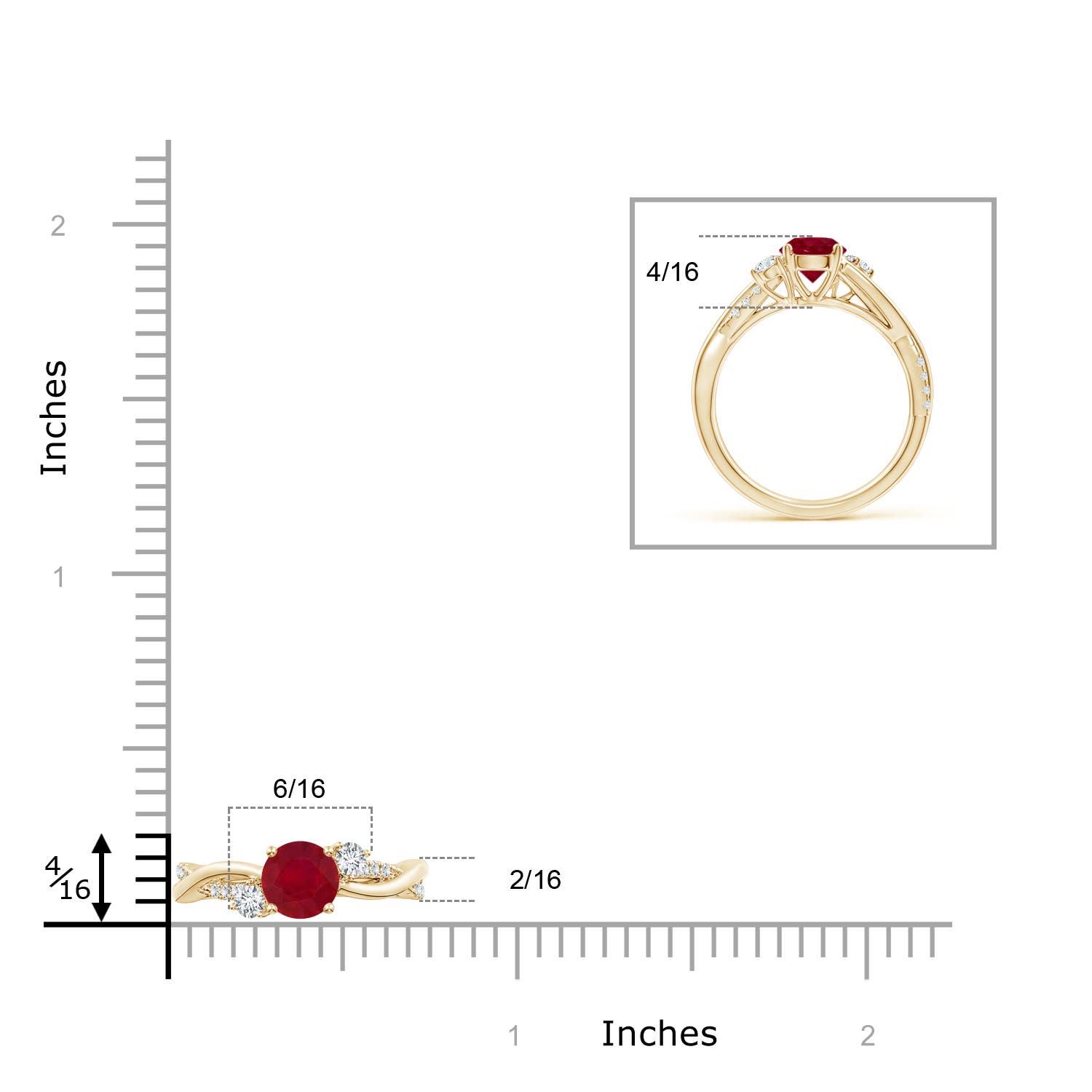 AA - Ruby / 1.24 CT / 14 KT Yellow Gold