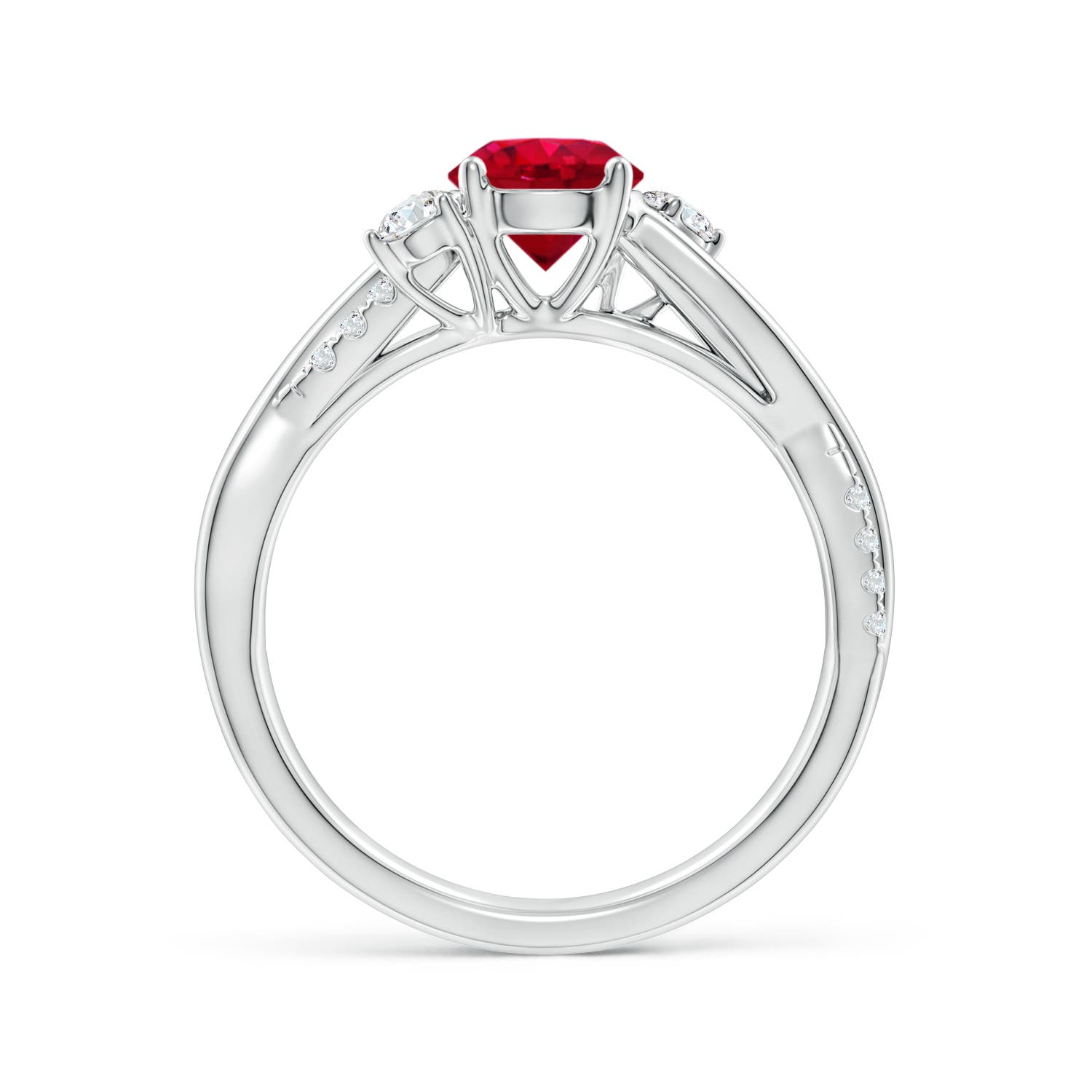 AAA - Ruby / 1.24 CT / 14 KT White Gold