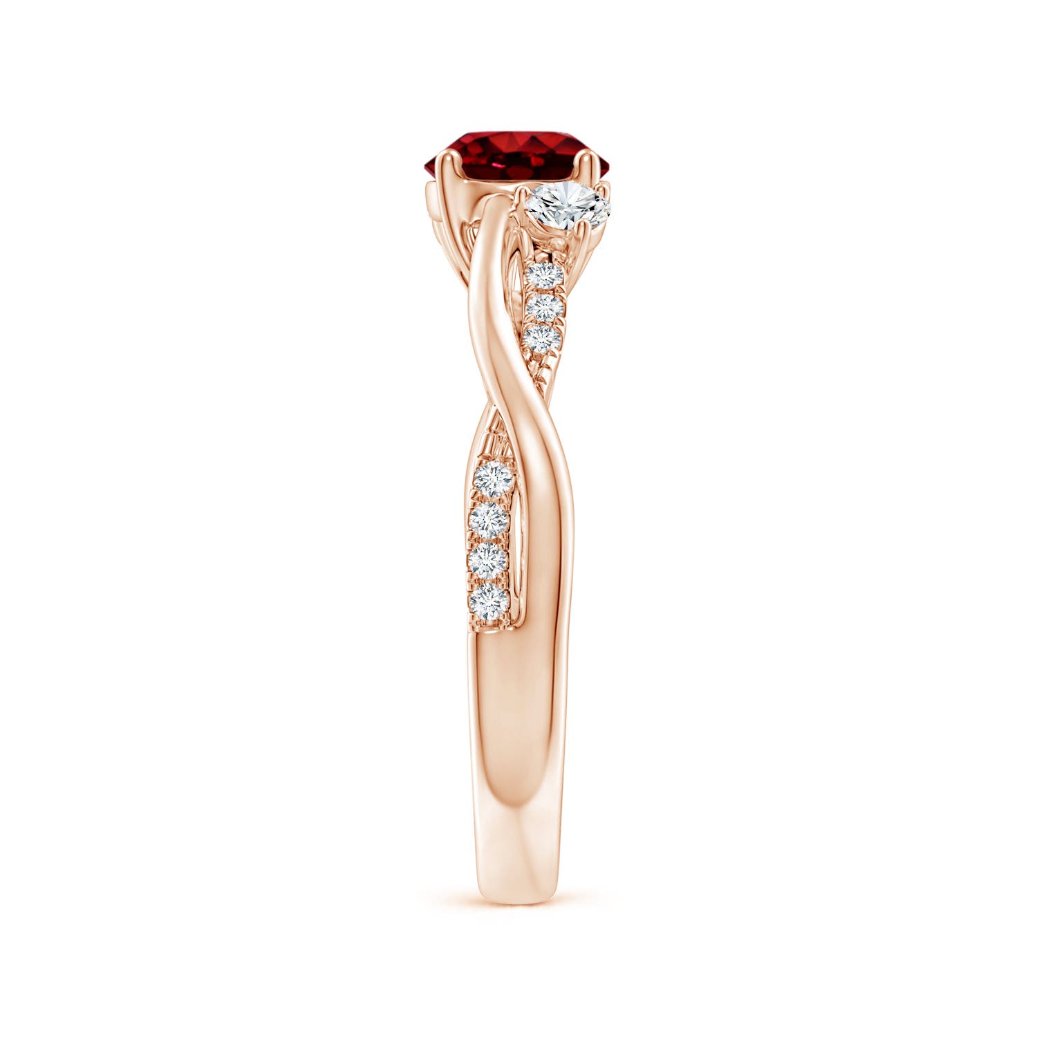 AAAA - Ruby / 1.24 CT / 14 KT Rose Gold