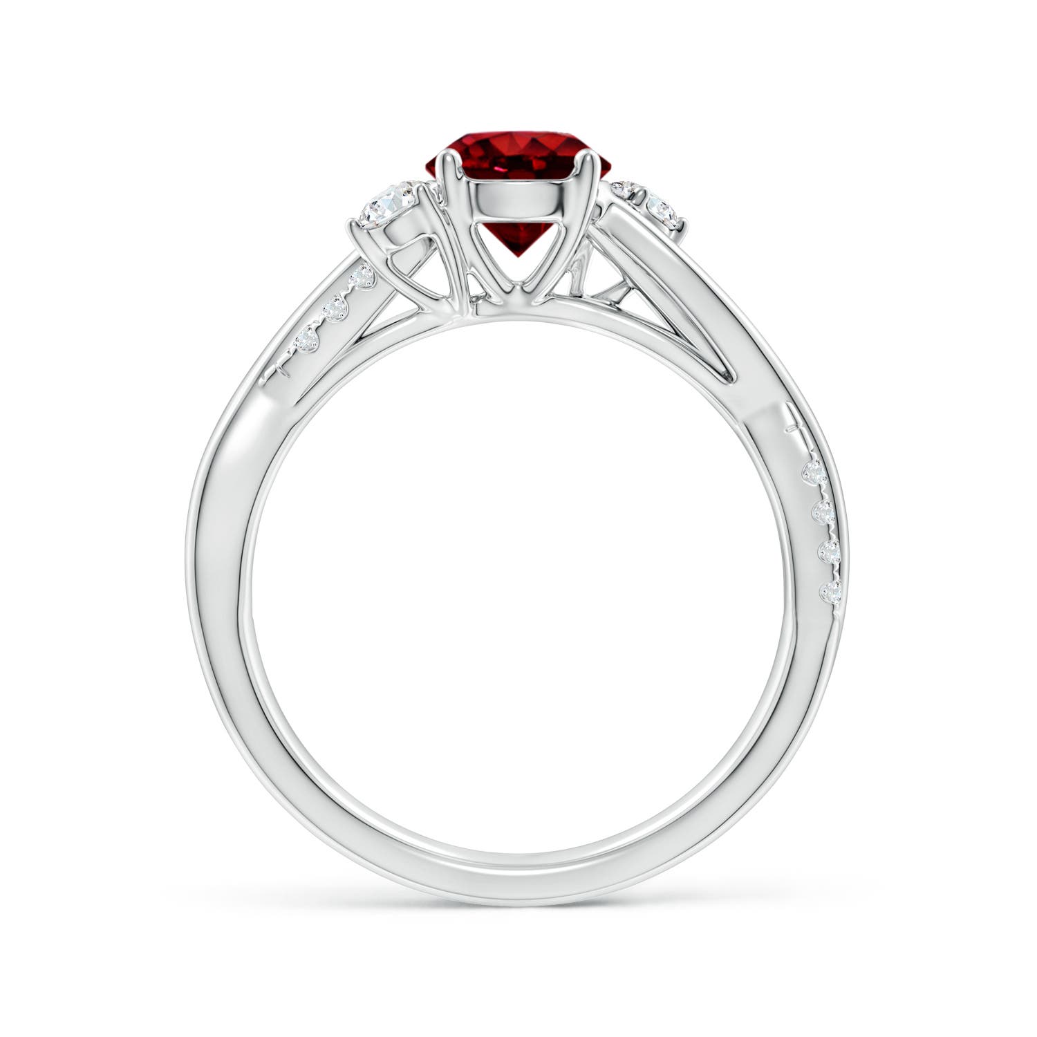 AAAA - Ruby / 1.24 CT / 14 KT White Gold