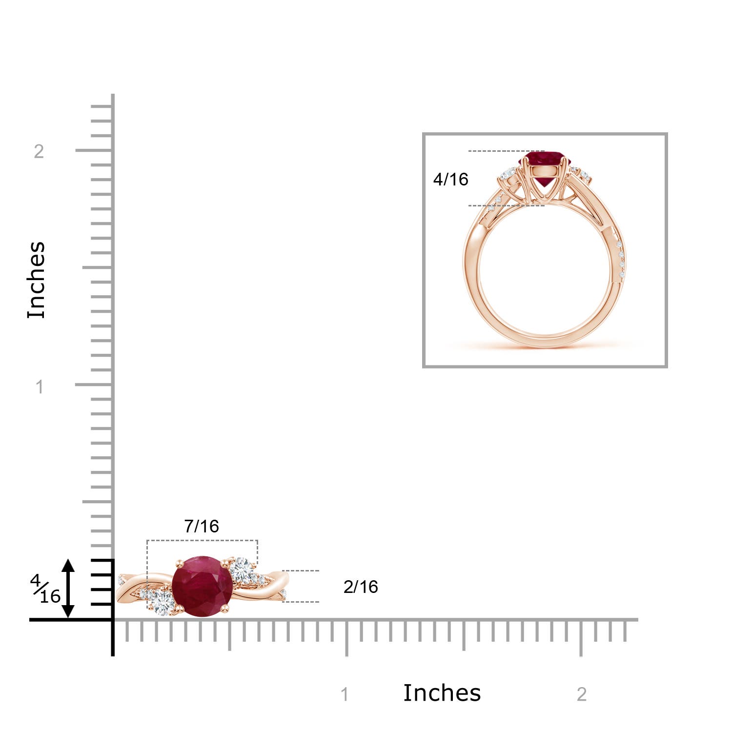 A - Ruby / 1.72 CT / 14 KT Rose Gold