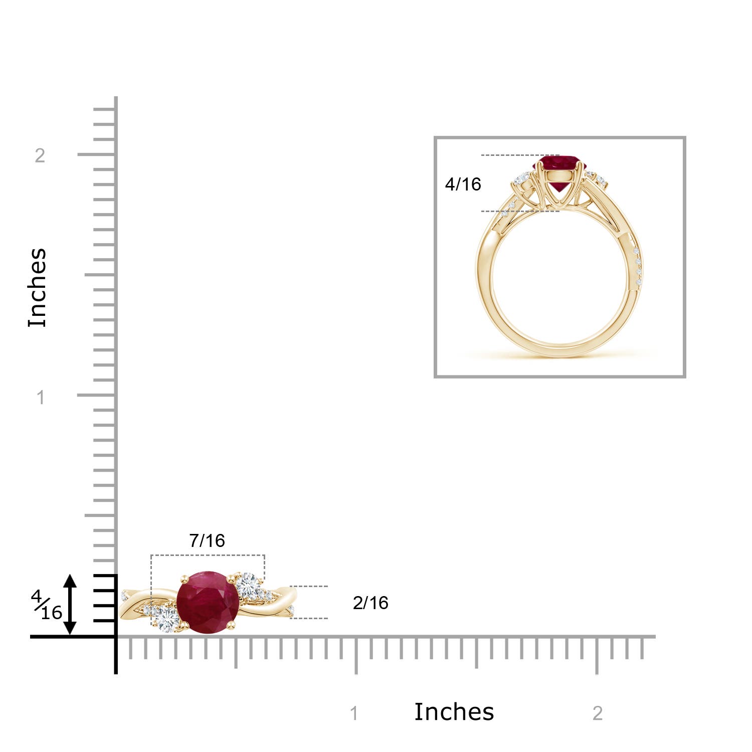 A - Ruby / 1.72 CT / 14 KT Yellow Gold