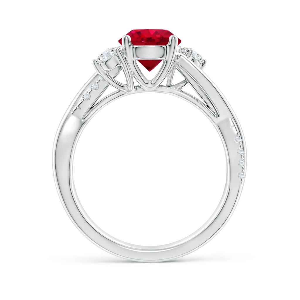 7mm AAA Nature Inspired Ruby & Diamond Twisted Vine Ring in P950 Platinum Side 199