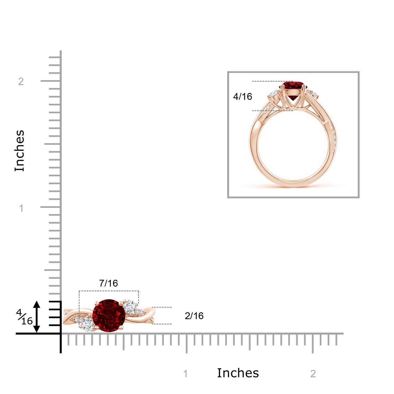 AAAA - Ruby / 1.72 CT / 14 KT Rose Gold