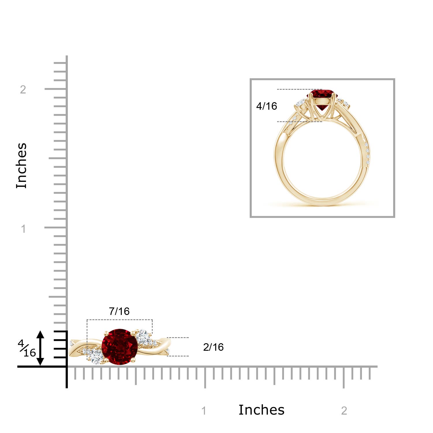 AAAA - Ruby / 1.72 CT / 14 KT Yellow Gold