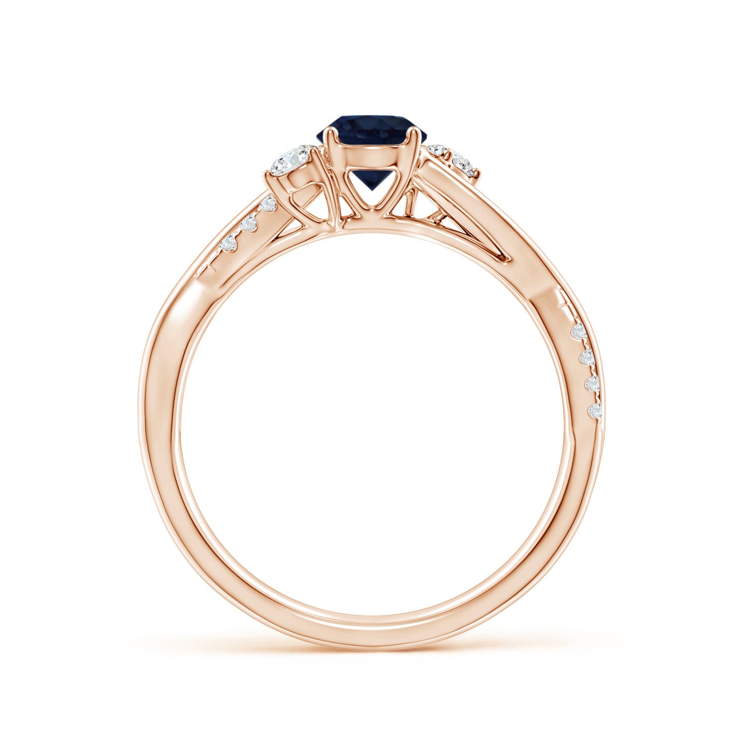 A - Blue Sapphire / 0.81 CT / 14 KT Rose Gold